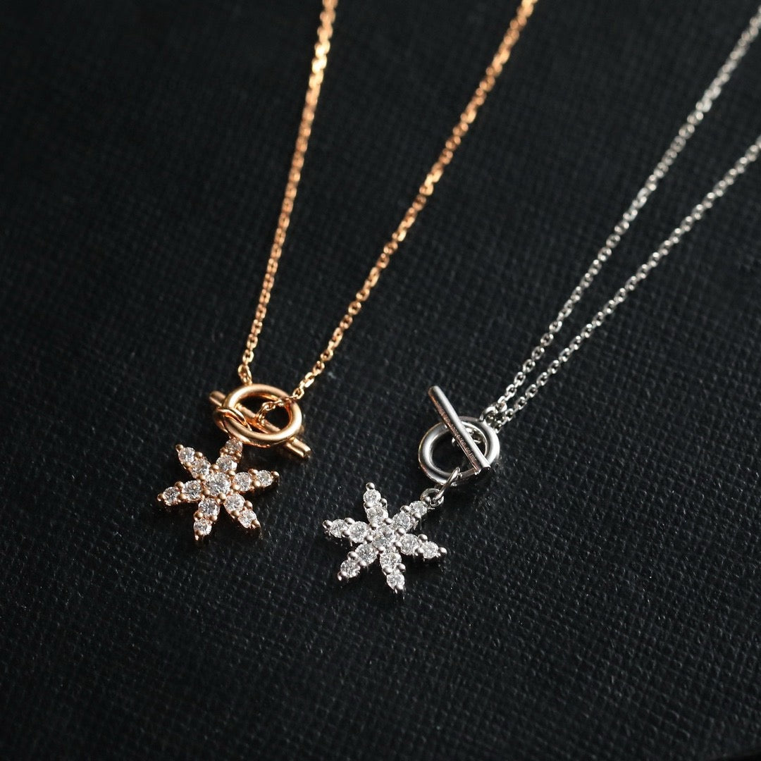 《冬日款式》鑽石雪花頸鏈