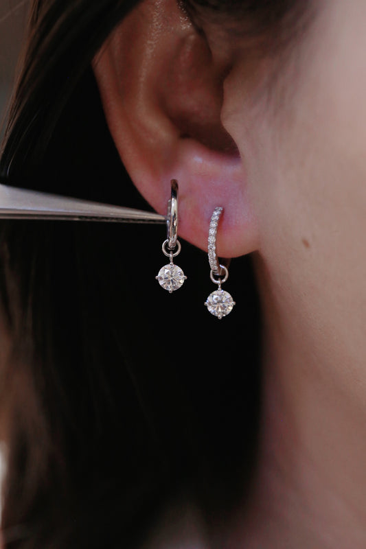 0.50ct+0.50ct Lab grown Diamond Dangle Earrings